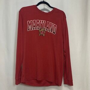 Maryland Terrapins Terps Long Sleeve T-Shirt Campus Heritage NCAA Mens Large Red